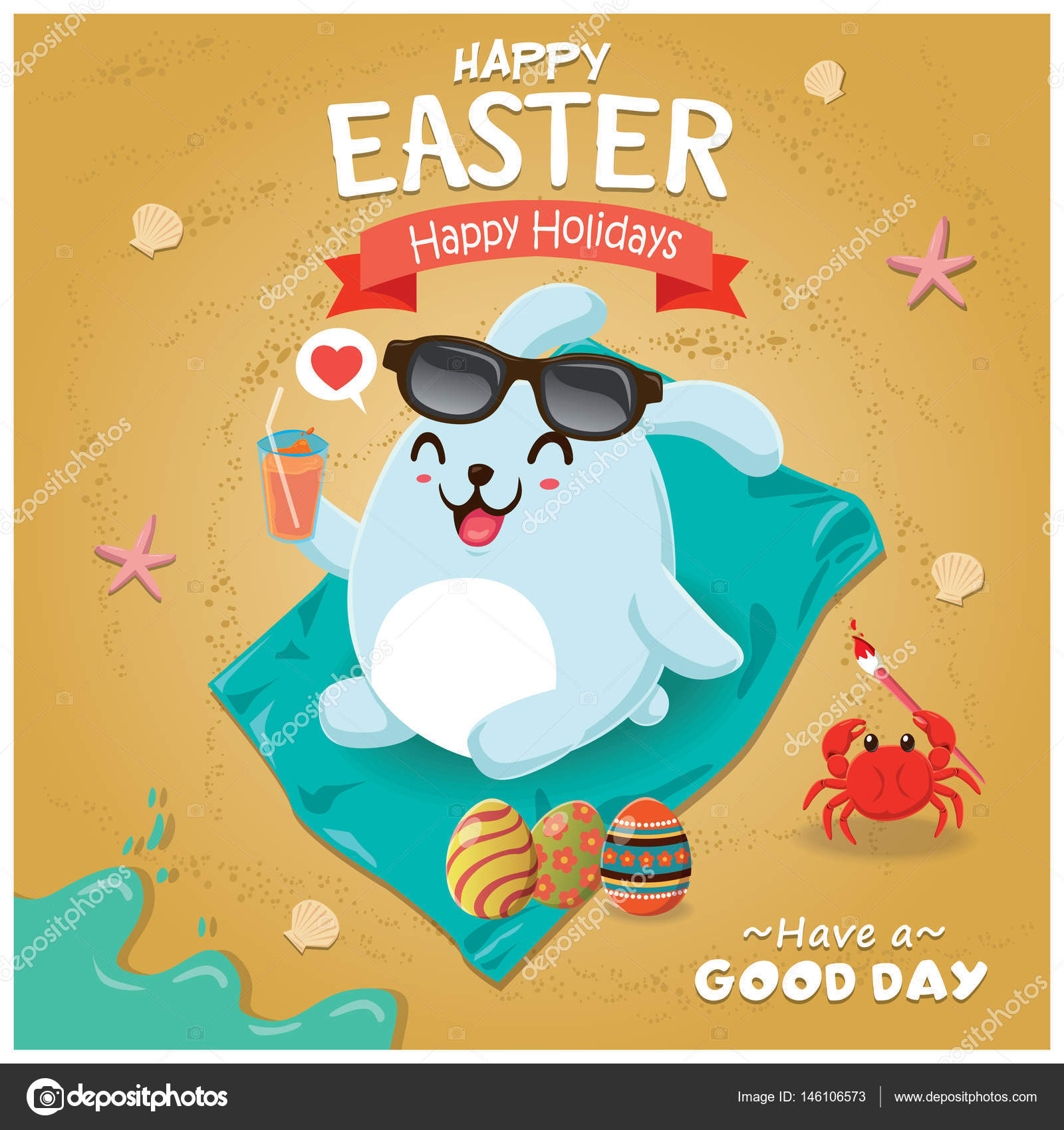 Easter On The Beach Vectors